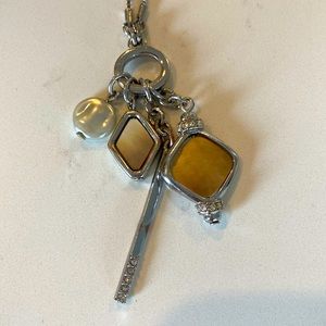 18” Silver Costume Necklace with Charms